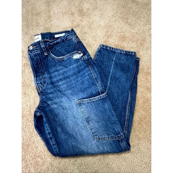 Frame Denim Denim - FRAME Le Original Jeans Size 28 High Rise Straight Utility Carpenter Blue Denim
